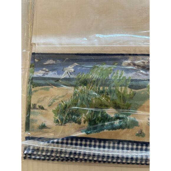 Vintage Shoreline Coastal Beach White Tailored Swag Valance A.L. Ellis NEW - Picture 2 of 4
